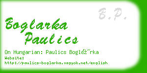 boglarka paulics business card